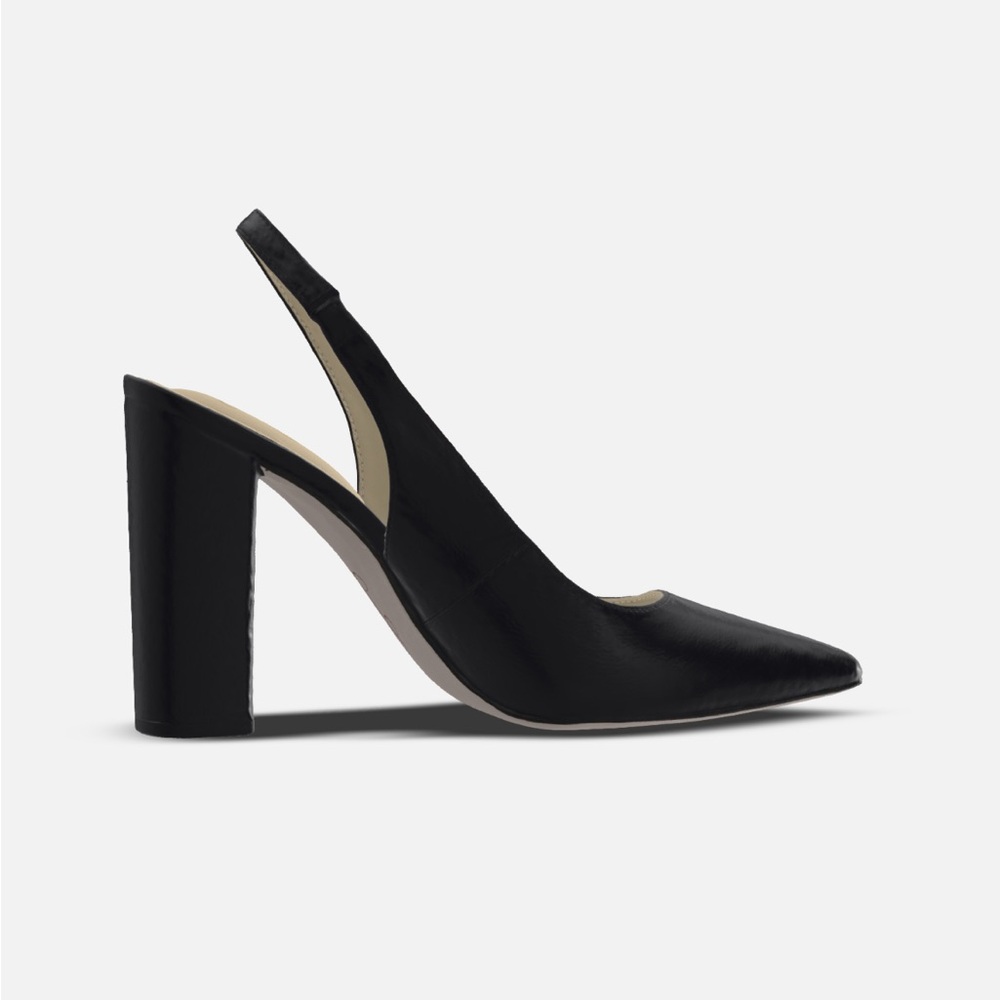 Jessica Simpson Black Heels with Chunky Heel and Pointed Toe - Picture 2 of 4